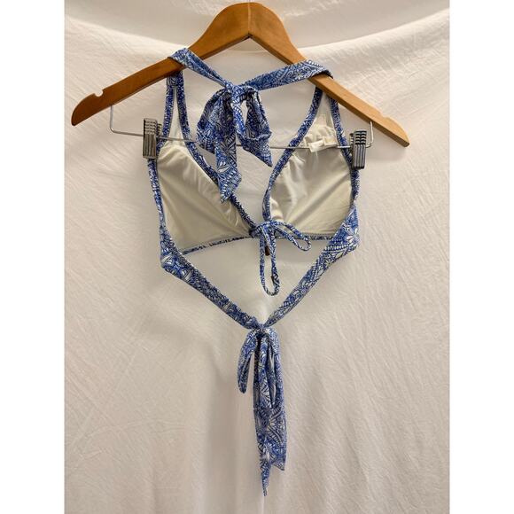 Helen Jon Tangier Sweetheart Halter Skirted Hipster Bikini Top XS Swim Beach - Picture 4 of 5